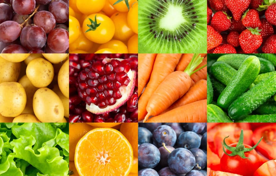 different types of fruits and vegetables