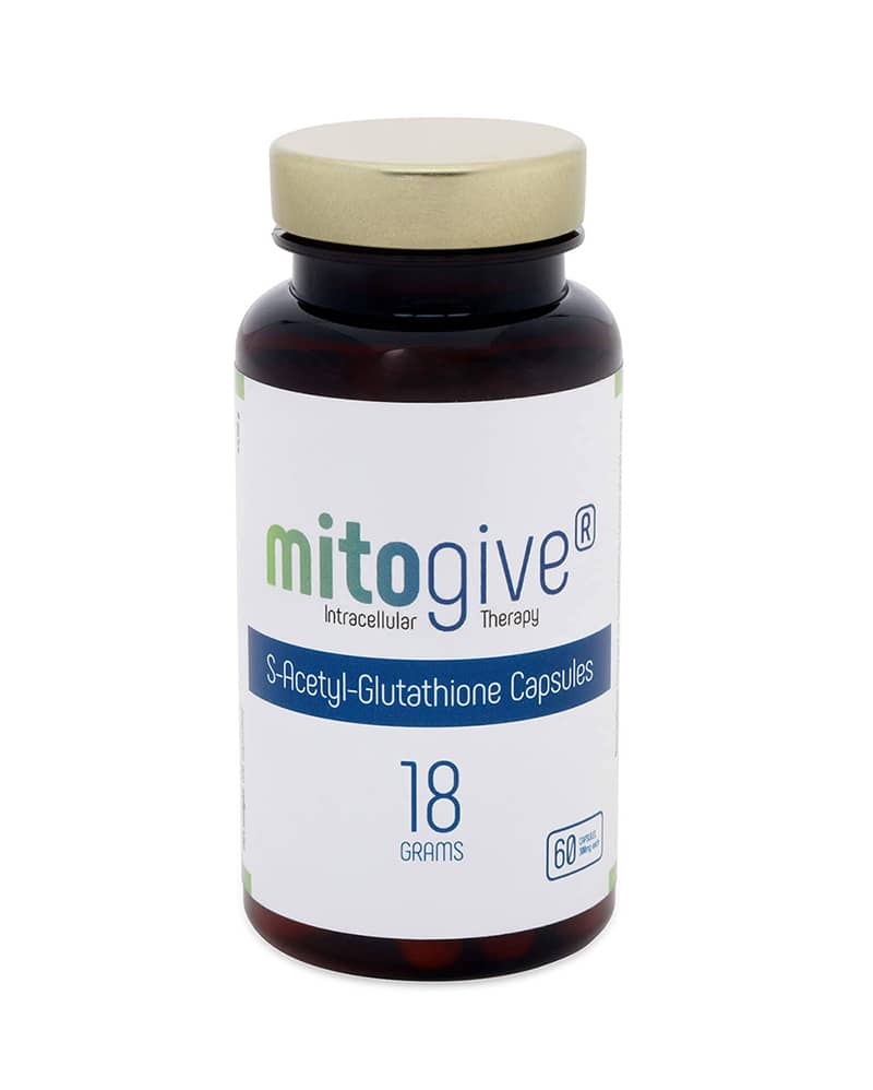 mitogive s-acetyl-glutathione capsules 18 grams