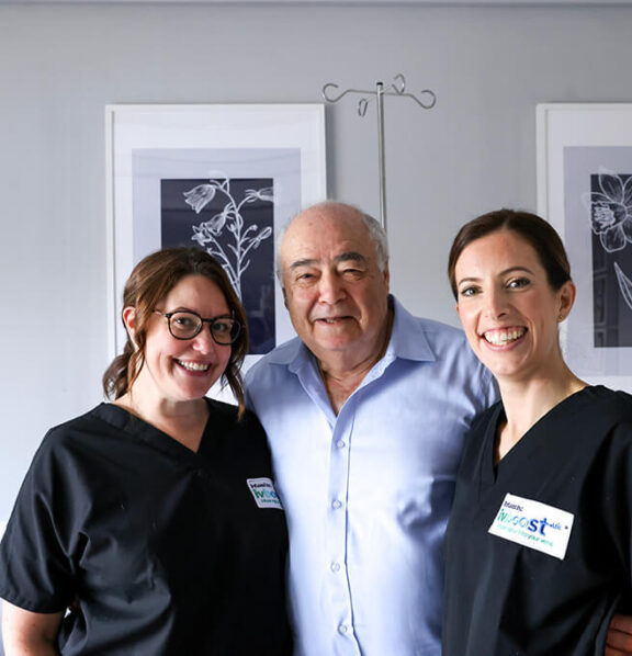 Dr Berkowitz and two nurses from the clinic