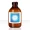 Brown glass bottle with a white and blue label featuring a radial geometric design, placed against a white background—ideal for packaging Vitamin D shots or vitamin D injection solutions.
